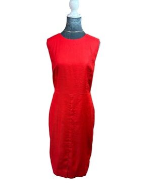 J. Crew Classic Sleeveless Red Sheath Dress